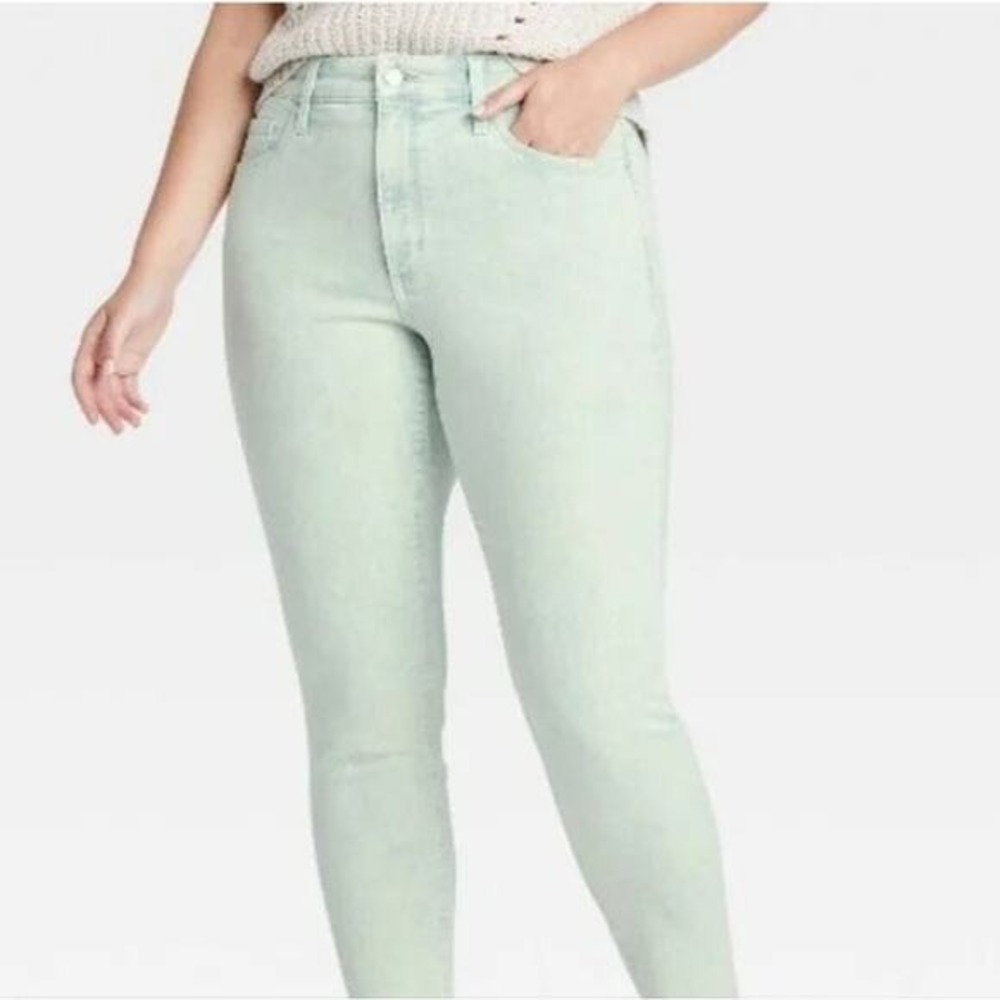 Universal Thread Womens Mint Green High Rise Skinny Ankle Jeans Size 2 26R NEW‎